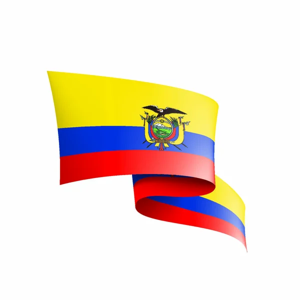 Bandera Nacional Ecuador Ilustración Vectorial Sobre Fondo Blanco — Archivo Imágenes Vectoriales
