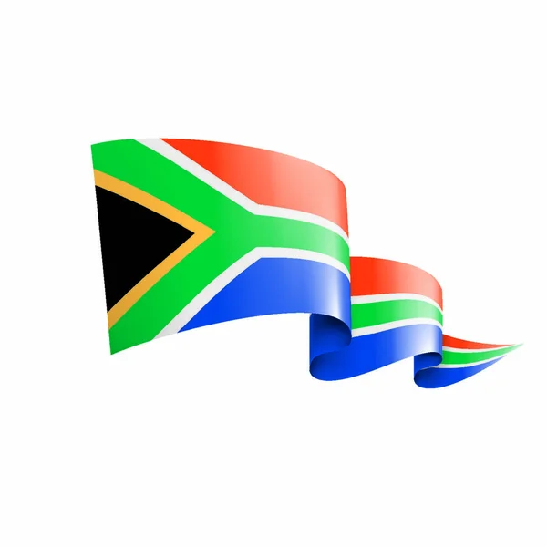 Bandera Nacional Sudáfrica Ilustración Vectorial Sobre Fondo Blanco — Vector de stock