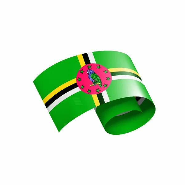 Dominica Bandiera Nazionale Illustrazione Vettoriale Sfondo Bianco — Vettoriale Stock