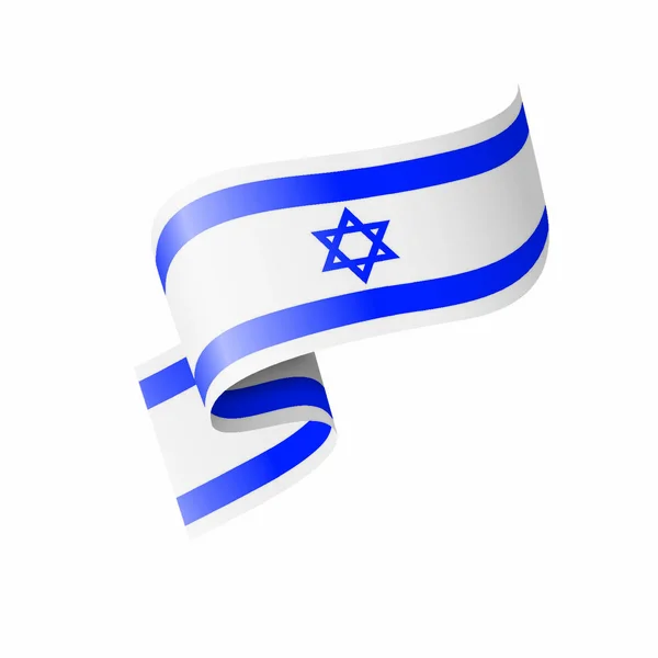 Bandera Nacional Israel Ilustración Vectorial Sobre Fondo Blanco — Vector de stock