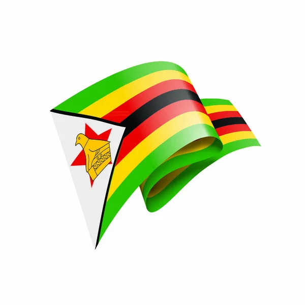 Zimbabwe Bandiera Nazionale Illustrazione Vettoriale Sfondo Bianco — Vettoriale Stock