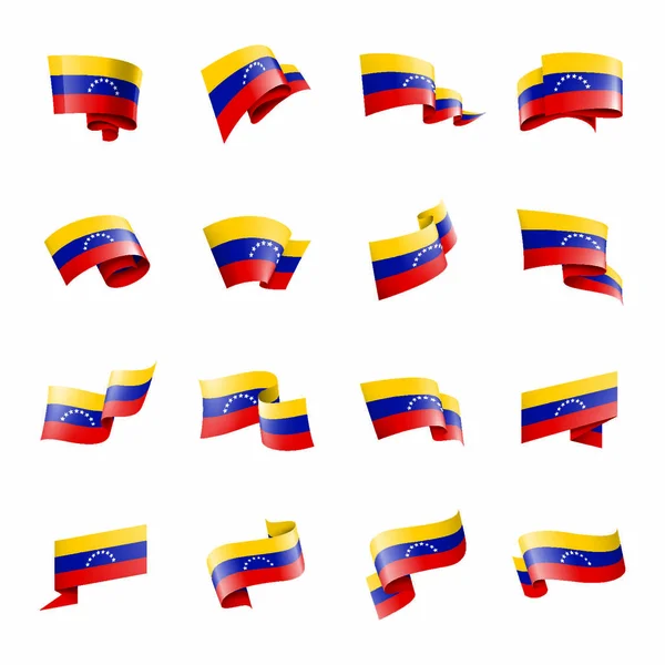 Національний Прапор Венесуели Векторні Ілюстрації Білому Фоні — стоковий вектор