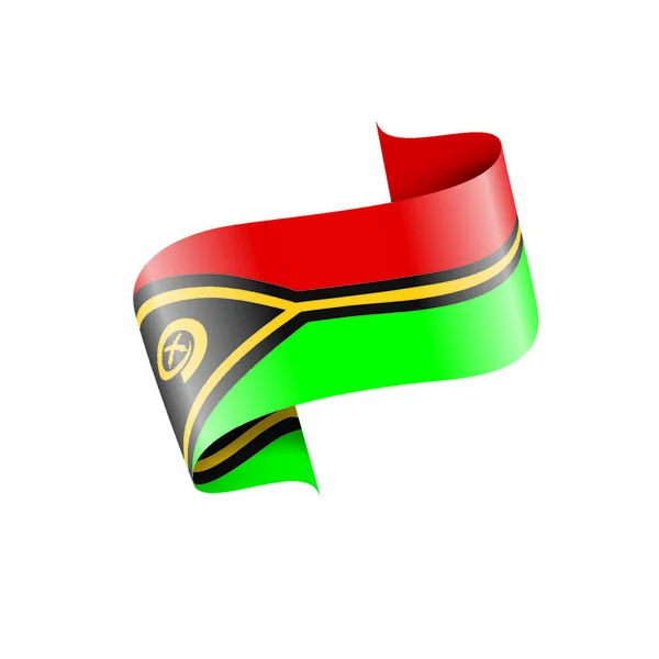 Vanuatu Zászlaja Egy Fehér Háttér Vektor Illusztráció — Stock Vector