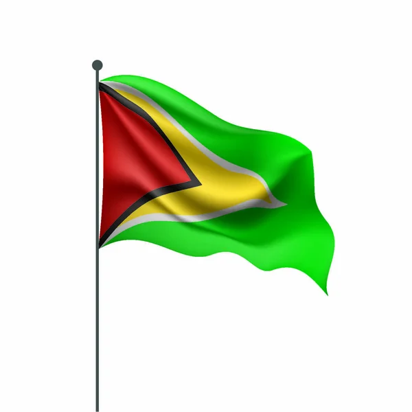 Nationale Vlag Van Guyana Vectorafbeelding Een Witte Achtergrond — Stockvector