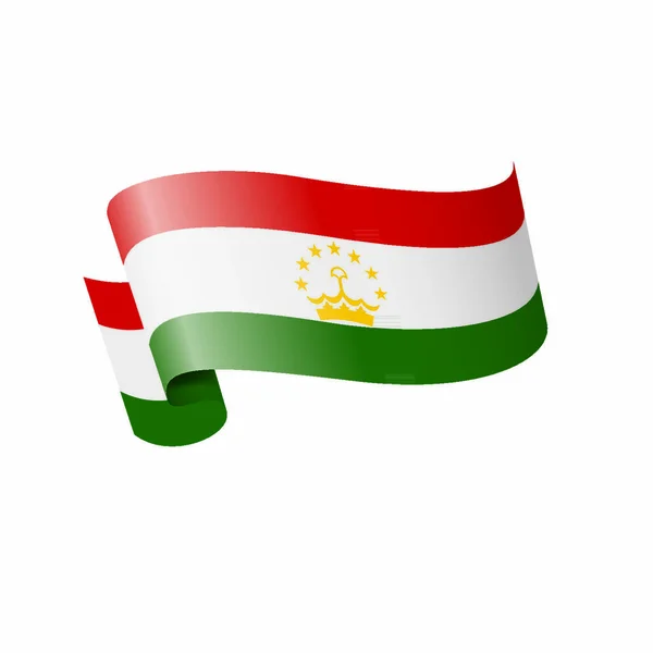 Tacikistan Ulusal Bayrağı Beyaz Arka Planda Vektör Illüstrasyonu — Stok Vektör