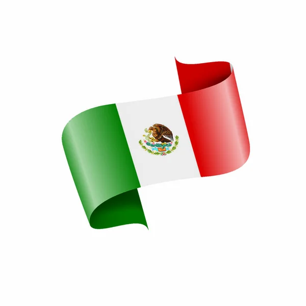 Mexikanische Nationalflagge Vektorabbildung Auf Weißem Hintergrund — Stockvektor