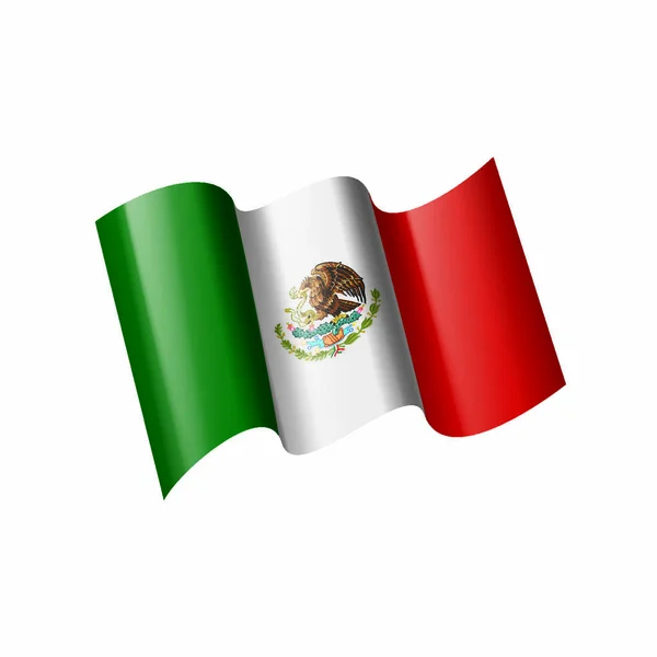 Mexikanische Nationalflagge Vektorabbildung Auf Weißem Hintergrund — Stockvektor