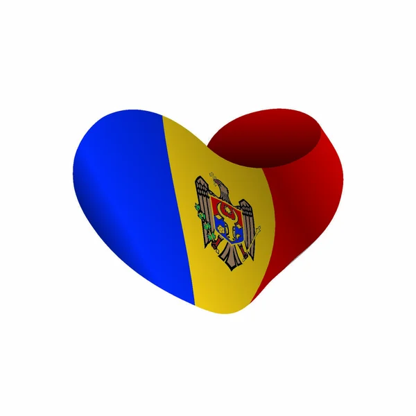 Moldavsko Vlajka Vektorové Ilustrace Bílém Pozadí — Stockový vektor