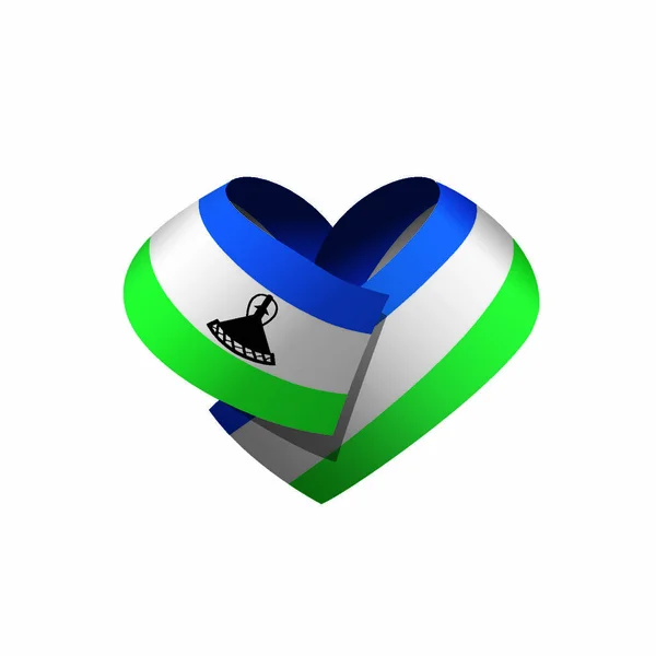 Lesothos Flagga Vektorillustration Vit Bakgrund — Stock vektor