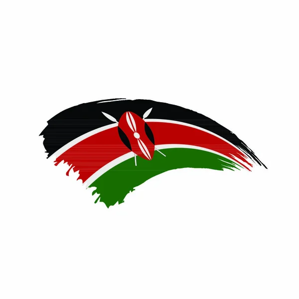 Drapeau Kenya Illustration Vectorielle Sur Fond Blanc — Image vectorielle