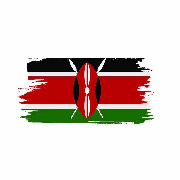 Drapeau Kenya Illustration Vectorielle Sur Fond Blanc — Image vectorielle