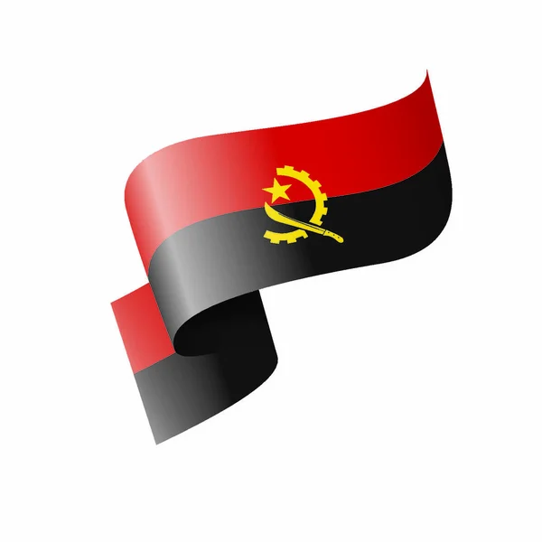 Angola Bandera Nacional Ilustración Vectorial Sobre Fondo Blanco — Vector de stock