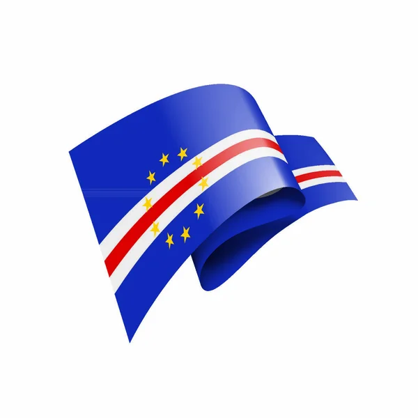 Bandera Nacional Cabo Verde Ilustración Vectorial Sobre Fondo Blanco — Vector de stock