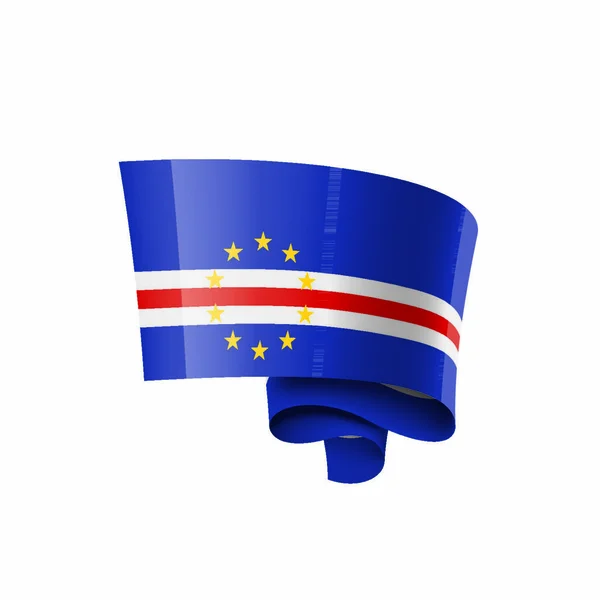 Bandera Nacional Cabo Verde Ilustración Vectorial Sobre Fondo Blanco — Vector de stock