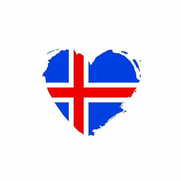 Bandera Islandia Ilustración Vectorial Sobre Fondo Blanco — Vector de stock