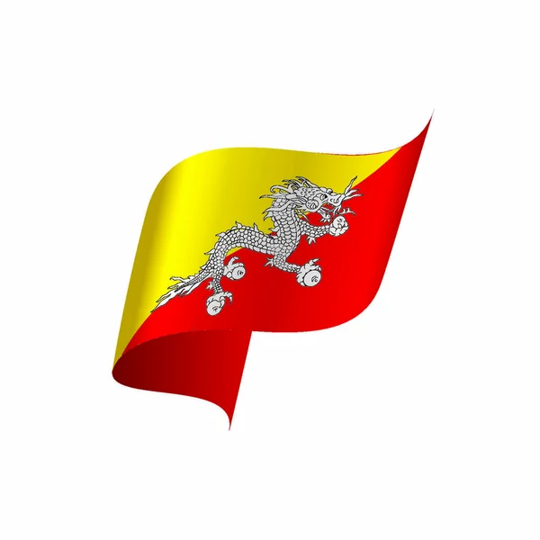 Bandeira Butão Ilustração Vetorial Sobre Fundo Branco — Vetor de Stock
