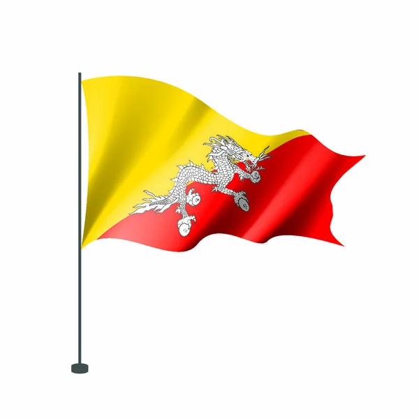Bandeira Nacional Butão Ilustração Vetorial Sobre Fundo Branco — Vetor de Stock