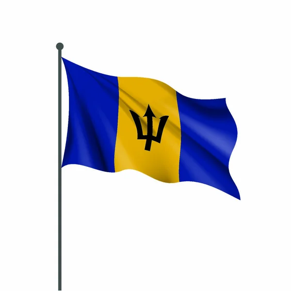 Barbados Vlag Vector Illustratie Een Witte Achtergrond — Stockvector