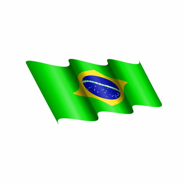 Bandeira Nacional Brasil Ilustração Vetorial Sobre Fundo Branco — Vetor de Stock