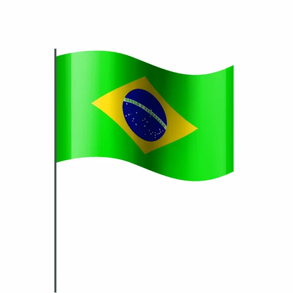 Bandera Nacional Brasil Ilustración Vectorial Sobre Fondo Blanco — Vector de stock