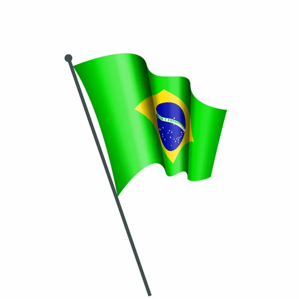 Bandera Nacional Brasil Ilustración Vectorial Sobre Fondo Blanco — Vector de stock