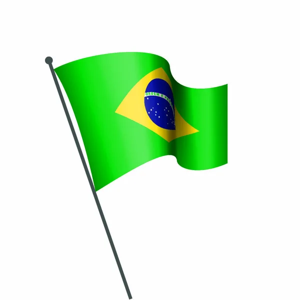 Bandera Nacional Brasil Ilustración Vectorial Sobre Fondo Blanco — Vector de stock