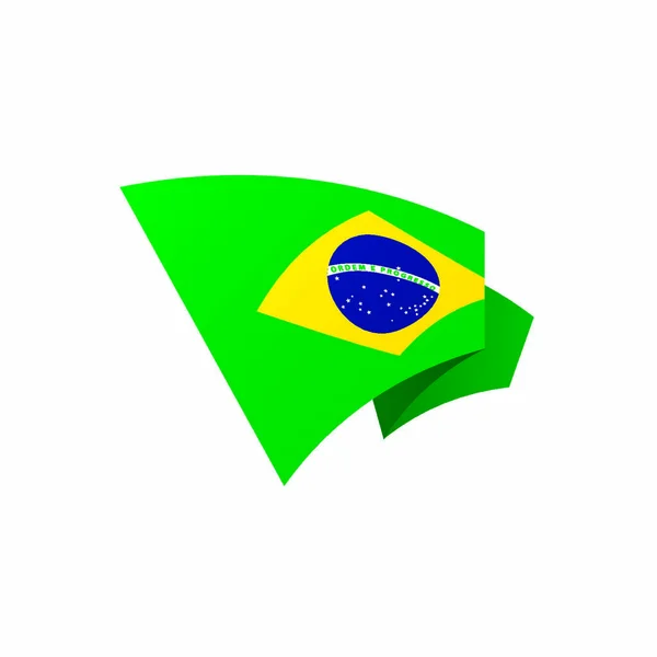 Bandera Brasil Ilustración Vectorial Sobre Fondo Blanco — Vector de stock