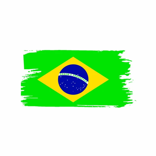 Bandera Brasil Ilustración Vectorial Sobre Fondo Blanco — Vector de stock