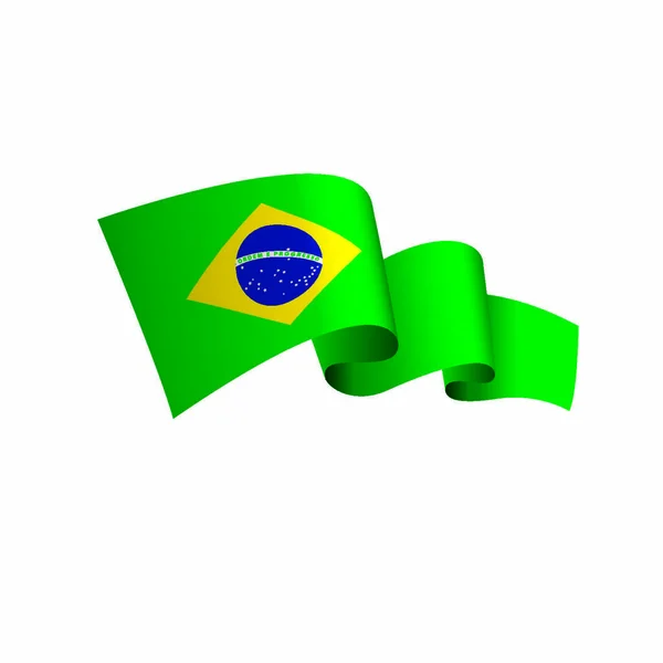 Bandera Brasil Ilustración Vectorial Sobre Fondo Blanco — Vector de stock