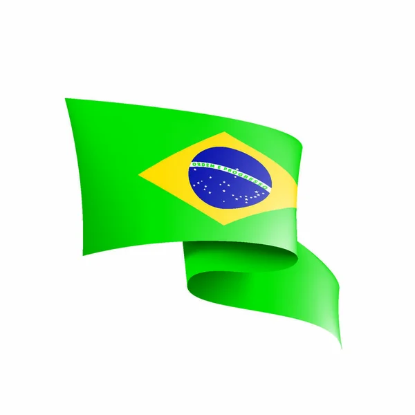 Bandera Nacional Brasil Ilustración Vectorial Sobre Fondo Blanco — Vector de stock