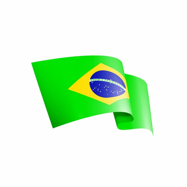 Bandera Nacional Brasil Ilustración Vectorial Sobre Fondo Blanco — Vector de stock