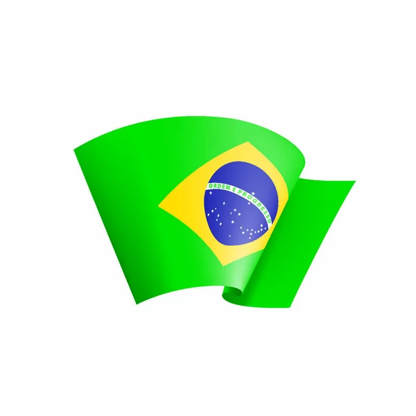 Bandera Nacional Brasil Ilustración Vectorial Sobre Fondo Blanco — Vector de stock