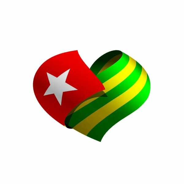 Togo Flag Ilustração Vetorial Sobre Fundo Branco — Vetor de Stock