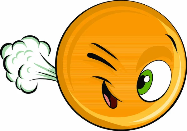 Ilustrație Vectorială Desen Emoticon Farting — Vector de stoc