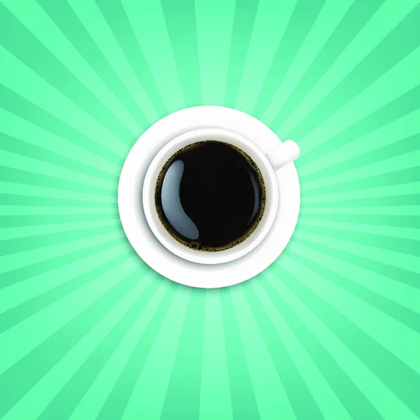 Goedemorgen Banner Met Kopje Koffie Met Gradiënt Mesh Vector Illustratie — Stockvector