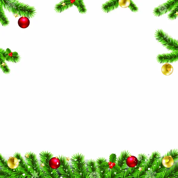 Guirnaldas Navidad Con Abeto Juguetes Navidad Con Malla Degradada Ilustración — Vector de stock