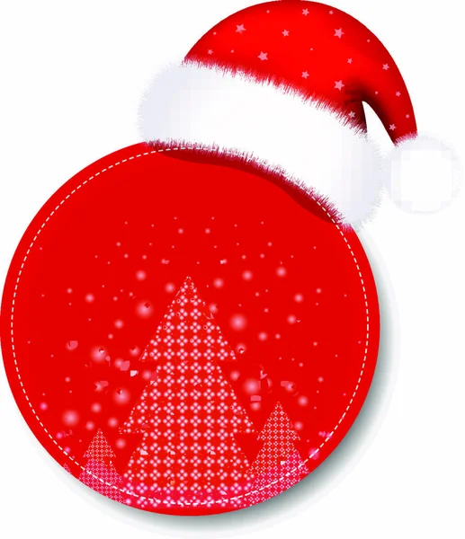 Etiqueta Venta Navidad Con Santa Claus Cap Con Malla Gradiente — Vector de stock