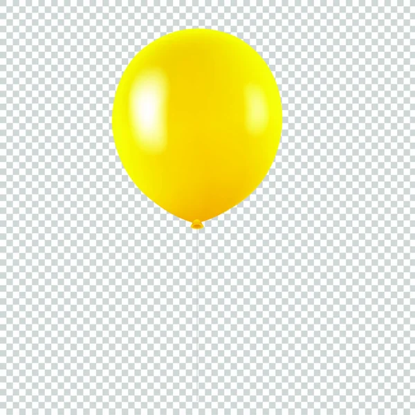 Gele Ballon Geïsoleerde Transparante Achtergrond Met Gradiënt Gaas Vectorillustratie — Stockvector