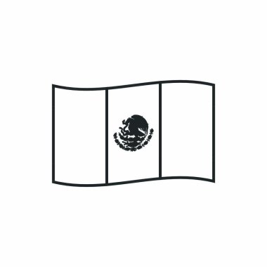 Mexico flag icon in black outline flat design. Independence day or National day holiday concept. vector Mexico flag icon in black outline flat design. Independence day or National day holiday concept. vector