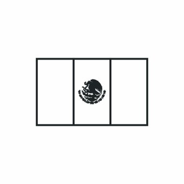 Mexico flag icon in black outline flat design. Independence day or National day holiday concept. vector Mexico flag icon in black outline flat design. Independence day or National day holiday concept. vector