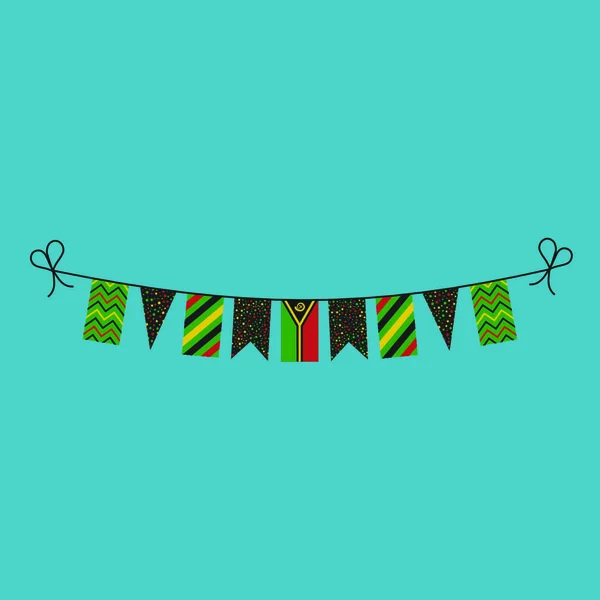 Decoraciones Banderas Banderas Para Vanuatu Día Fiesta Nacional Diseño Plano — Archivo Imágenes Vectoriales