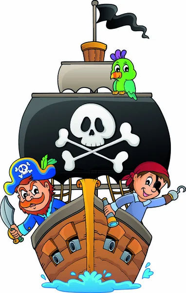 Imagen Con Tema Buque Pirata Ilustración Vectorial Eps10 — Vector de stock