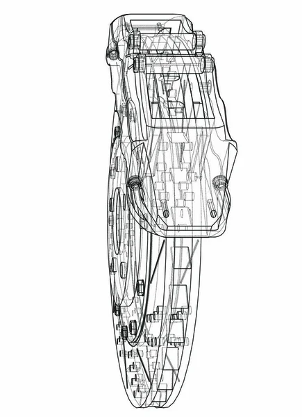 Plan Disque Frein Rendu Vectoriel Style Cadre Métallique Les Couches — Image vectorielle