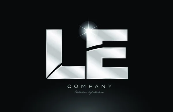 Prata Letra Combinação Metal Alfabeto Logotipo Ícone Design Com Cor —  Vetores de Stock