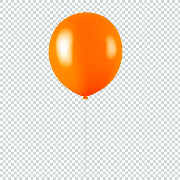 Oranje Ballon Geïsoleerde Transparante Achtergrond Met Gradiënt Gaas Vectorillustratie — Stockvector