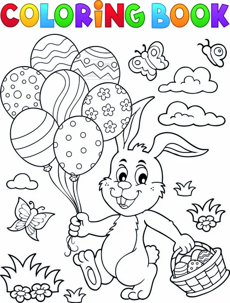 Coloring Book Easter Rabbit Topic Eps10 Vector Illustration — Stock Vector