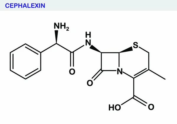 Illustration Cefalexins Strukturella Formel — Stock vektor