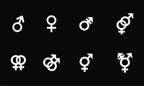 Eine Reihe Von Geschlechter Und Beziehungssymbolen — Stockvektor