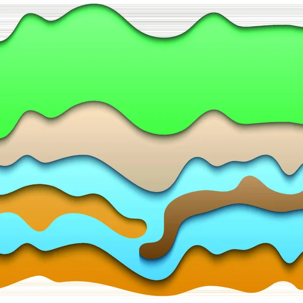 Corte Abstracto Capas Papel Con Muchos Colores — Vector de stock
