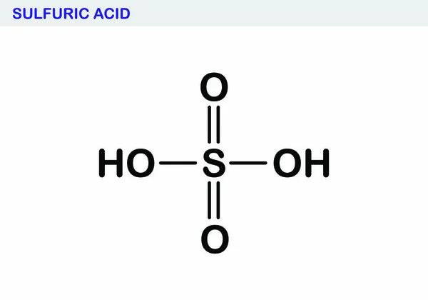 Illustration Svavelsyramolekylstrukturen — Stock vektor